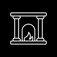 Fireplace Line Inverted Icon Design vector