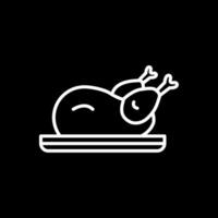 Roast Chicken Line Inverted Icon Design vector