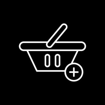 Add To Basket Line Inverted Icon Design vector