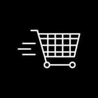 Shopping Cart Line Inverted Icon Design vector