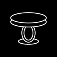 Dining Table Line Inverted Icon Design vector