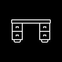 Desk Line Inverted Icon Design vector