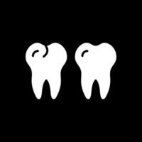 dientes glifo invertido icono diseño vector