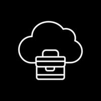 nube línea invertido icono diseño vector