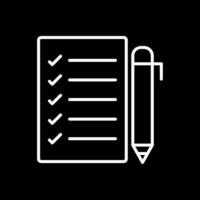 Task List Line Inverted Icon Design vector