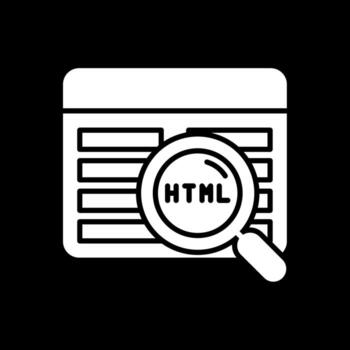 Code Review Glyph Inverted Icon Design vector