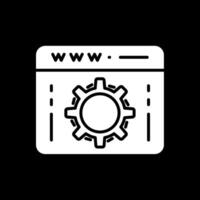 Web Optimization Glyph Inverted Icon Design vector