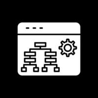 jerarquía glifo invertido icono diseño vector