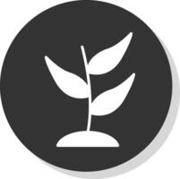 Plant Glyph Shadow Circle Icon Design vector