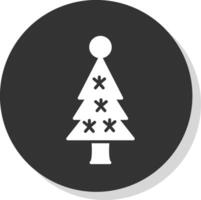 Christmas Tree Glyph Shadow Circle Icon Design vector