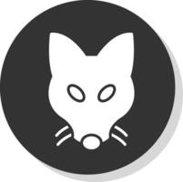 Fox Glyph Shadow Circle Icon Design vector