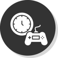 hora glifo sombra circulo icono diseño vector