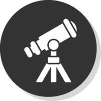 Telescope Glyph Shadow Circle Icon Design vector