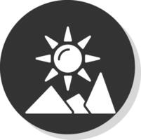 Sun Glyph Shadow Circle Icon Design vector