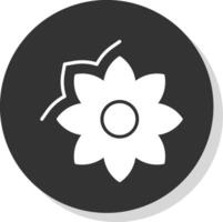 Flower Glyph Shadow Circle Icon Design vector