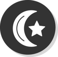 Moon Glyph Shadow Circle Icon Design vector