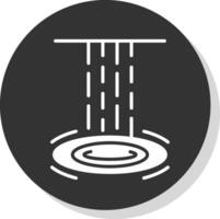 Waterfall Glyph Shadow Circle Icon Design vector