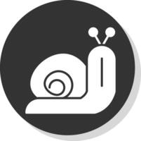 caracol glifo sombra circulo icono diseño vector