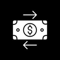 Bank Transfer Glyph Inverted Icon Design vector