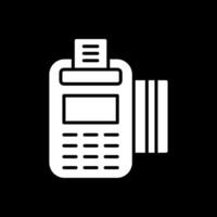 Pos Terminal Glyph Inverted Icon Design vector