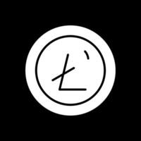 Litecoin Glyph Inverted Icon Design vector