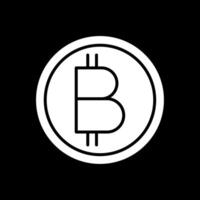 Bitcoin Glyph Inverted Icon Design vector