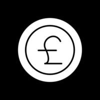 Pounds Glyph Inverted Icon Design vector