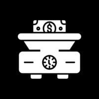 peso escala glifo invertido icono diseño vector