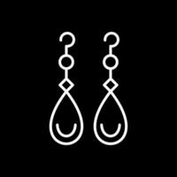 Earrings Line Inverted Icon Design vector