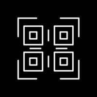 qr código línea invertido icono diseño vector