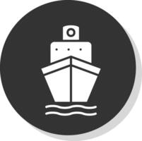 Boat Glyph Shadow Circle Icon Design vector