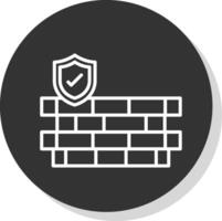 Wall Security Glyph Due Circle Icon Design vector