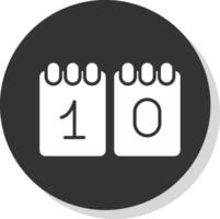 Scorecard Glyph Shadow Circle Icon Design vector