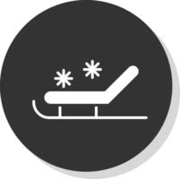 Sled Glyph Shadow Circle Icon Design vector