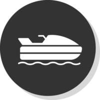 Jet Ski Glyph Shadow Circle Icon Design vector