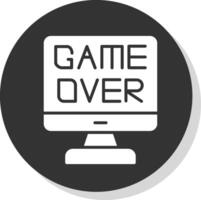 Game Over Glyph Shadow Circle Icon Design vector