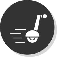 segway glifo sombra circulo icono diseño vector