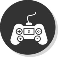 Gaming Console Glyph Shadow Circle Icon Design vector