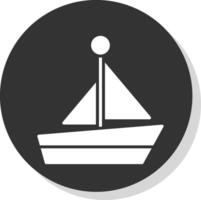 Boat Glyph Shadow Circle Icon Design vector