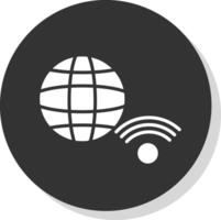 Internet Connection Glyph Shadow Circle Icon Design vector