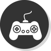 Gamer Glyph Shadow Circle Icon Design vector