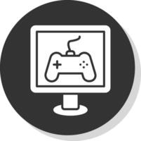 Gaming Glyph Shadow Circle Icon Design vector