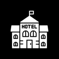 hotel glifo invertido icono diseño vector