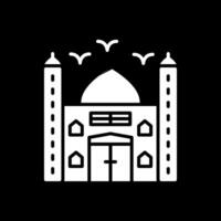 mezquita glifo invertido icono diseño vector