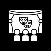 teatro glifo invertido icono diseño vector