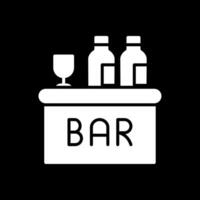 bar glifo invertido icono diseño vector