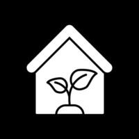Greenhouse Glyph Inverted Icon Design vector