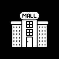 Shopping Mall Glyph Inverted Icon Design vector