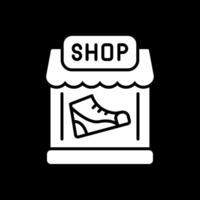 Shoe Shop Glyph Inverted Icon Design vector