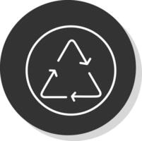 Recycle Glyph Due Circle Icon Design vector